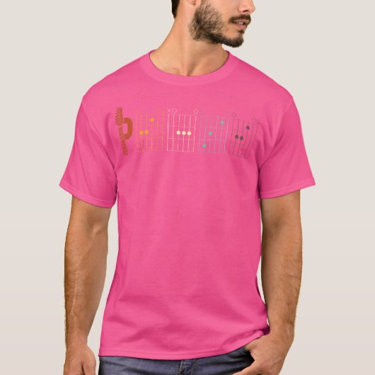 ピースギターコードGuitarミュージックギター Tシャツ (正面)