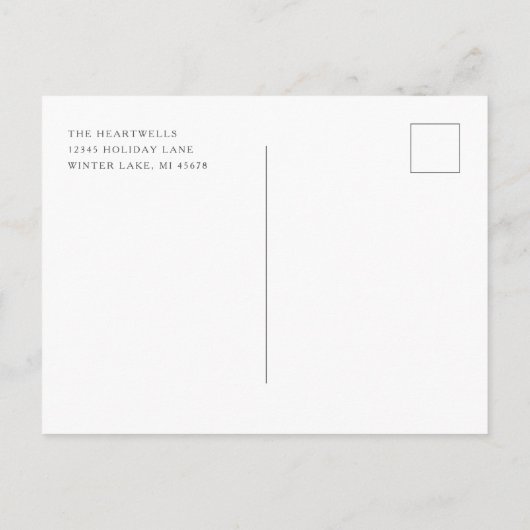 ピースクリスマスエバーグリーンツリーシンプル シーズンポストカード (裏面)