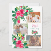 ピースクリスマスフローラ水の色3枚の写真snow カード (正面)