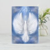 ピースクリスマスホリデーニューイヤーズドーブフラットカード シーズンカード (スタンド正面)