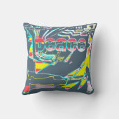 ピースグラフィックレッドイエローアクアピンクホワイト石板 クッション (裏面)