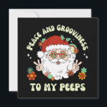 ピースグルーヴィネスヒッパイサンタクリスマス シーズンカード<br><div class="desc">このおもしろいヒッピーSanta Christmasカードを使って、家族や友人に愛、喜び、平和とグルーヴを願う。</div>