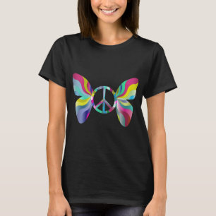 ピースサイケデリックバタフライTシャツ Tシャツ