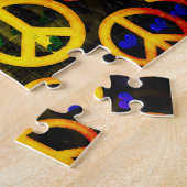 ピースサインおよびハート ジグソーパズル (側面)