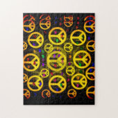 ピースサインおよびハート ジグソーパズル (縦)