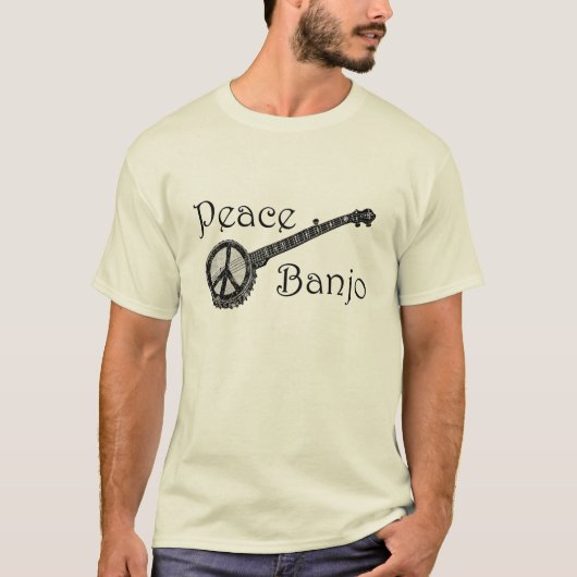 ピースサインが付いているバンジョー Tシャツ (正面)