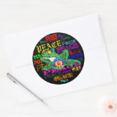 ピースサインとのPollywog ラウンドシール (封筒)