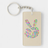 ピースサインのカラフルのキーホルダー キーホルダー (正面)