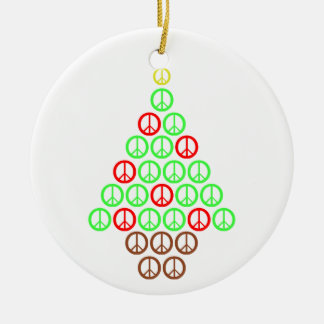 ピースサインのクリスマスツリー セラミックオーナメント
