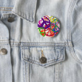 ピースサインのコラージュ 缶バッジ (インサイチュ)