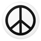 ピースサインのデザインの陶磁器のノブ セラミックノブ (正面)