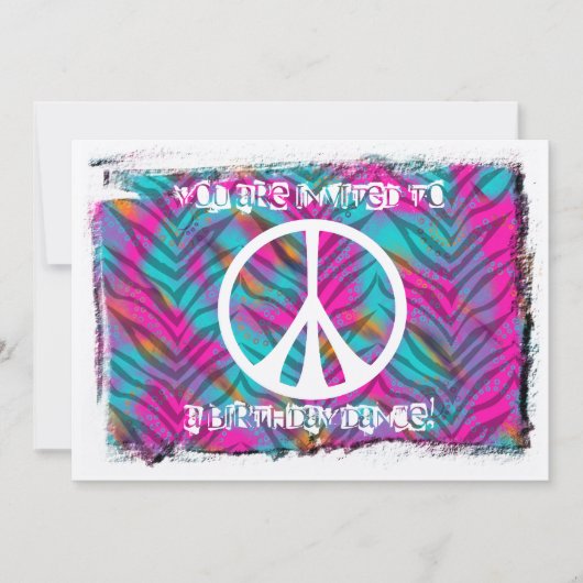 ピースサインのパーティの招待状 招待状 (正面)