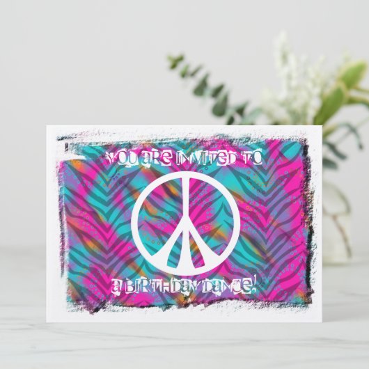 ピースサインのパーティの招待状 招待状 (スタンド正面)