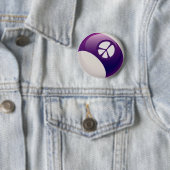 ピースサインのビリヤードボール 缶バッジ (インサイチュ)