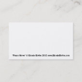 ピースサインのヘッドバンドを持つ緑のヒッピー 名刺 (裏面)