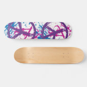 ピースサインのペンキの(ばちゃばちゃ)跳ねる スケートボード (横)