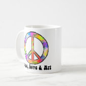 ピースサインのマグ コーヒーマグカップ (正面左)