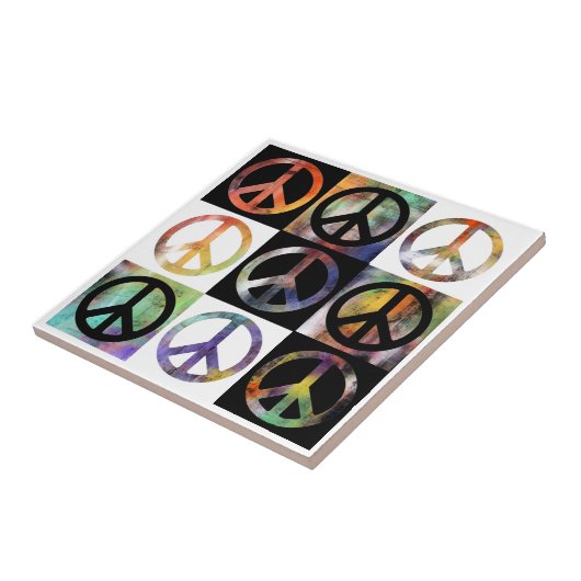 ピースサインのモザイク タイル (側面)