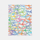 ピースサインの多くの色 フリースブランケット (正面)