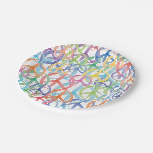 ピースサインの多くの色 ペーパープレート (アングル)