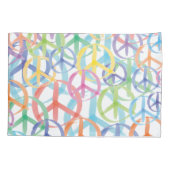 ピースサインの多くの色 枕カバー (裏面)