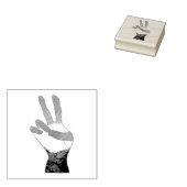 ピースサインの手ゴム切手 ラバースタンプ (押印)