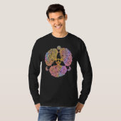 ピースサインの木 60年代 70年代 ヒッピーライフ タイダイカラー Tシャツ (正面フル)