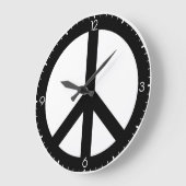 ピースサインの柱時計 ラージ壁時計 (傾斜)