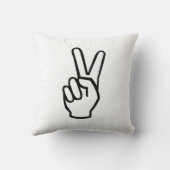ピースサインの白黒枕 クッション (裏面)