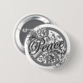 ピースサインの線条細工の芸術 缶バッジ (正面&裏面)