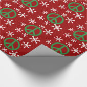 ピースサインの雪片のクリスマスの包装紙 ラッピングペーパー (角)
