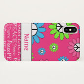 ピースサインのipod touchのパーソナライズなレトロの場合 Case-Mate iPhoneケース (裏面(横))