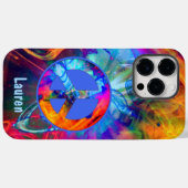 ピースサインはっきりしたカラーとドラマチックなライトストリーク Case-Mate iPhoneケース (裏面 (横))