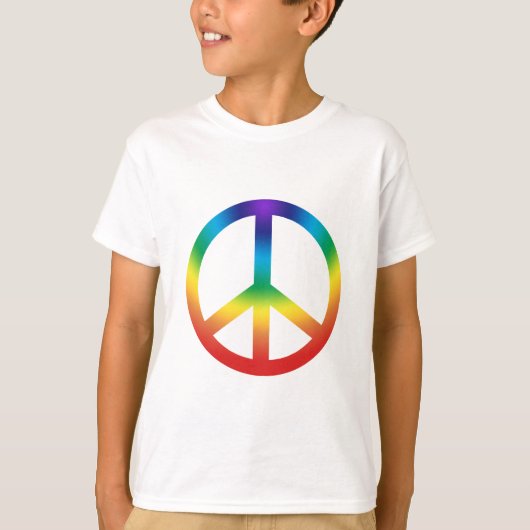 ピースサインはティーのチャクラ色をからかいます Tシャツ (正面)