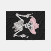 ピースサインカウボーイハットウエスタンメキシコハロウィーン フリースブランケット (正面(横))