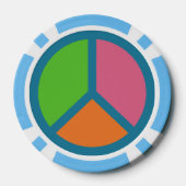 ピースサインカラフルトランプのポーカーチップ ポーカーチップ (裏面)