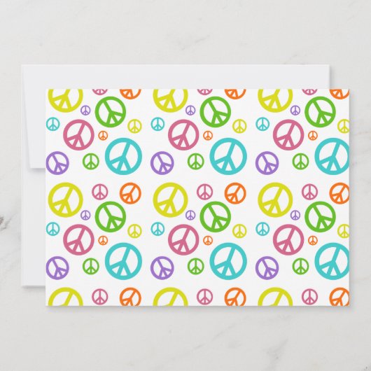 ピースサインカラフル誕生日 招待状 (裏面)