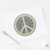 ピースサインクラシックラウンドステッカー ラウンドシール (封筒)