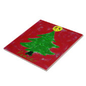 ピースサインクリスマスツリー抽象芸術アート タイル (側面)