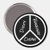 ピースサインクリーンランニングダーティ食洗機 マグネット (正面/裏面)