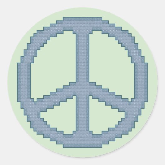 ピースサインクロスステッチシール ラウンドシール (正面)