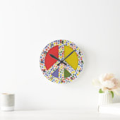 ピースサインクロック ラウンド壁時計 (ホーム)