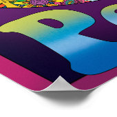 ピースサインクールポスターレトロ1960年代の外観 ポスター (角)