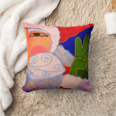 ピースサインサンタクロース抽象芸術アート クッション (ブランケット)