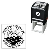 ピースサインサンライズマウンテンズライブラリー本の名前 セルフインキングスタンプ (インサイチュ)