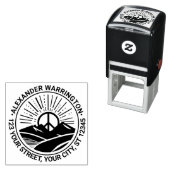 ピースサインサンライズ山の名前アドレス セルフインキングスタンプ (インサイチュ)