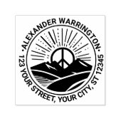 ピースサインサンライズ山の名前アドレス セルフインキングスタンプ (デザイン)