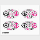 ピースサインシール 楕円形シール (シート)