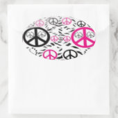 ピースサインシール 楕円形シール (バッグ)