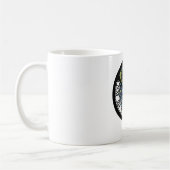 ピースサインツリーフクロウカラフルデザイン コーヒーマグカップ (左)